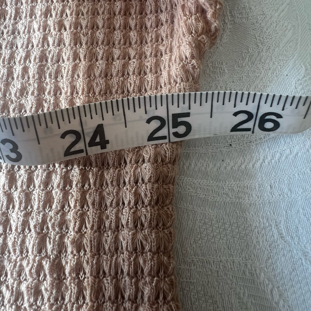 Tan Blush Waffle Knit Button-Up Shirt - Picture 4 of 5